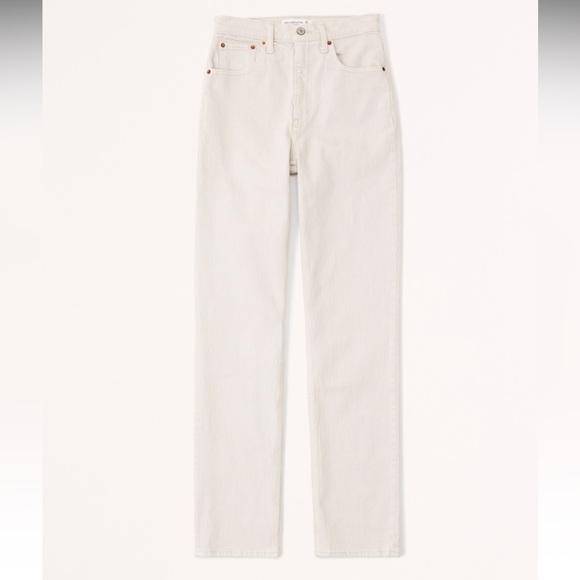 Abercrombie Ultra High Rise 90s Straight Jean in Stone - Picture 4 of 12